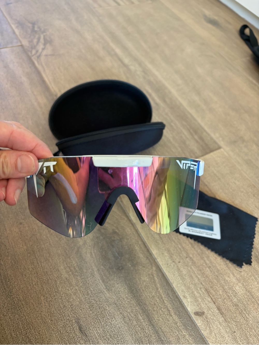 PITVIPER The Miami Nights VR/AR Mirrored Shield Sunglasses - Pink/Gold Gradient